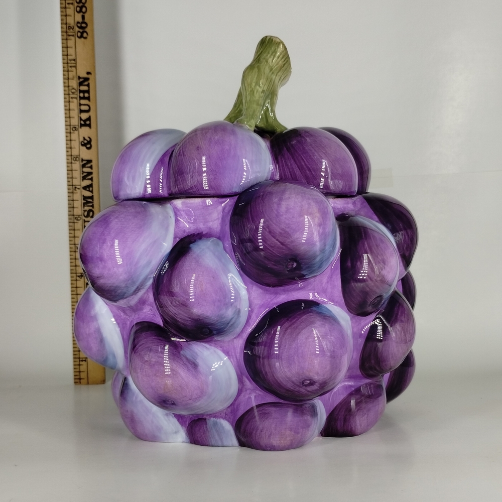 Gibson Purple and Green Grape Cookie Jar - Picture 4 of 7